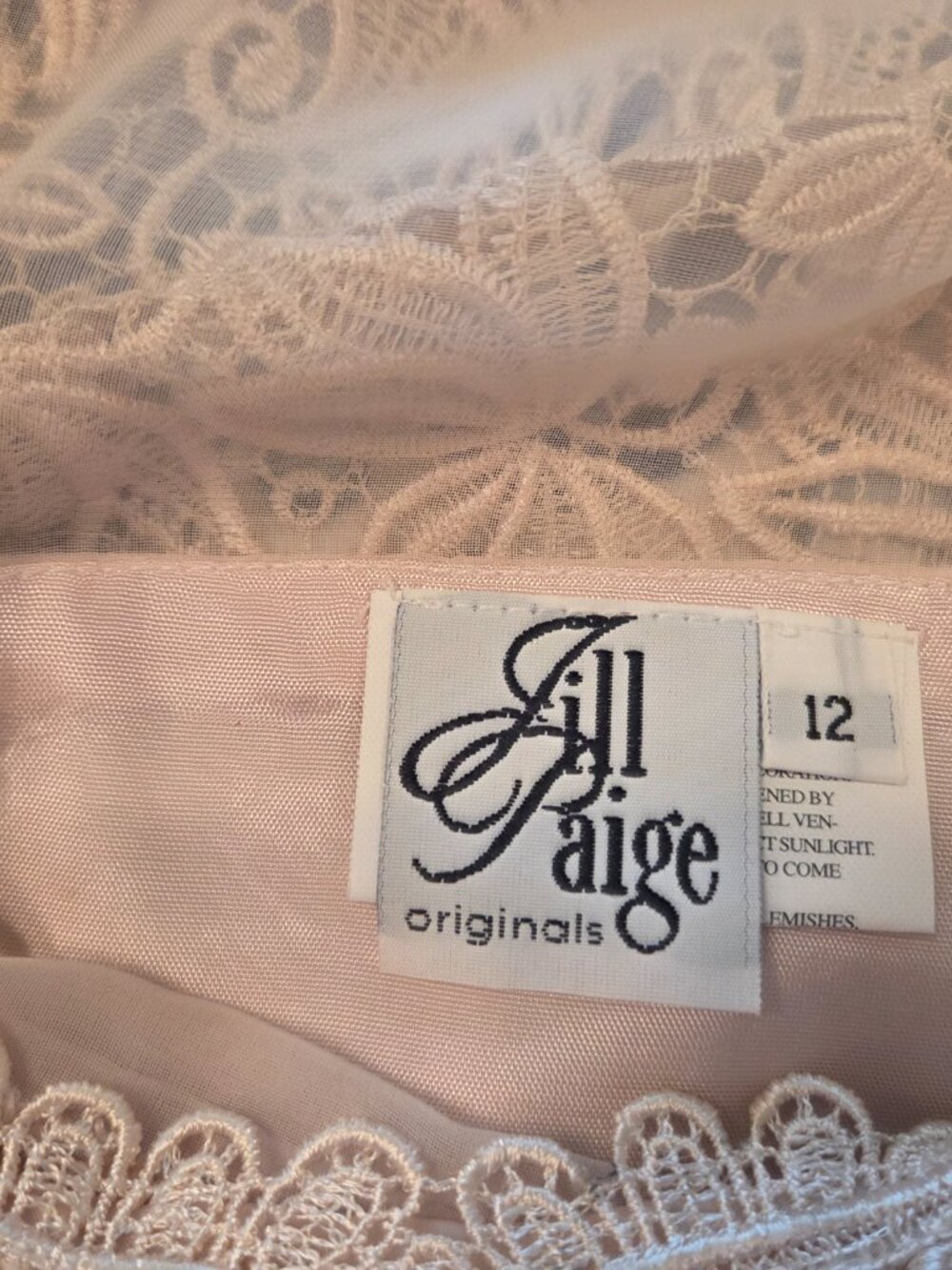 Jill Paige Original Blush Beige Size 12 100% Polyester Shell & Lining Gown - Picture 5 of 6